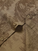 Vintage Brown Floral Vacation Short Sleeve Shirt
