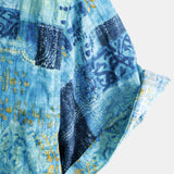 Short-Sleeve Patchwork Breathable Button Shirt