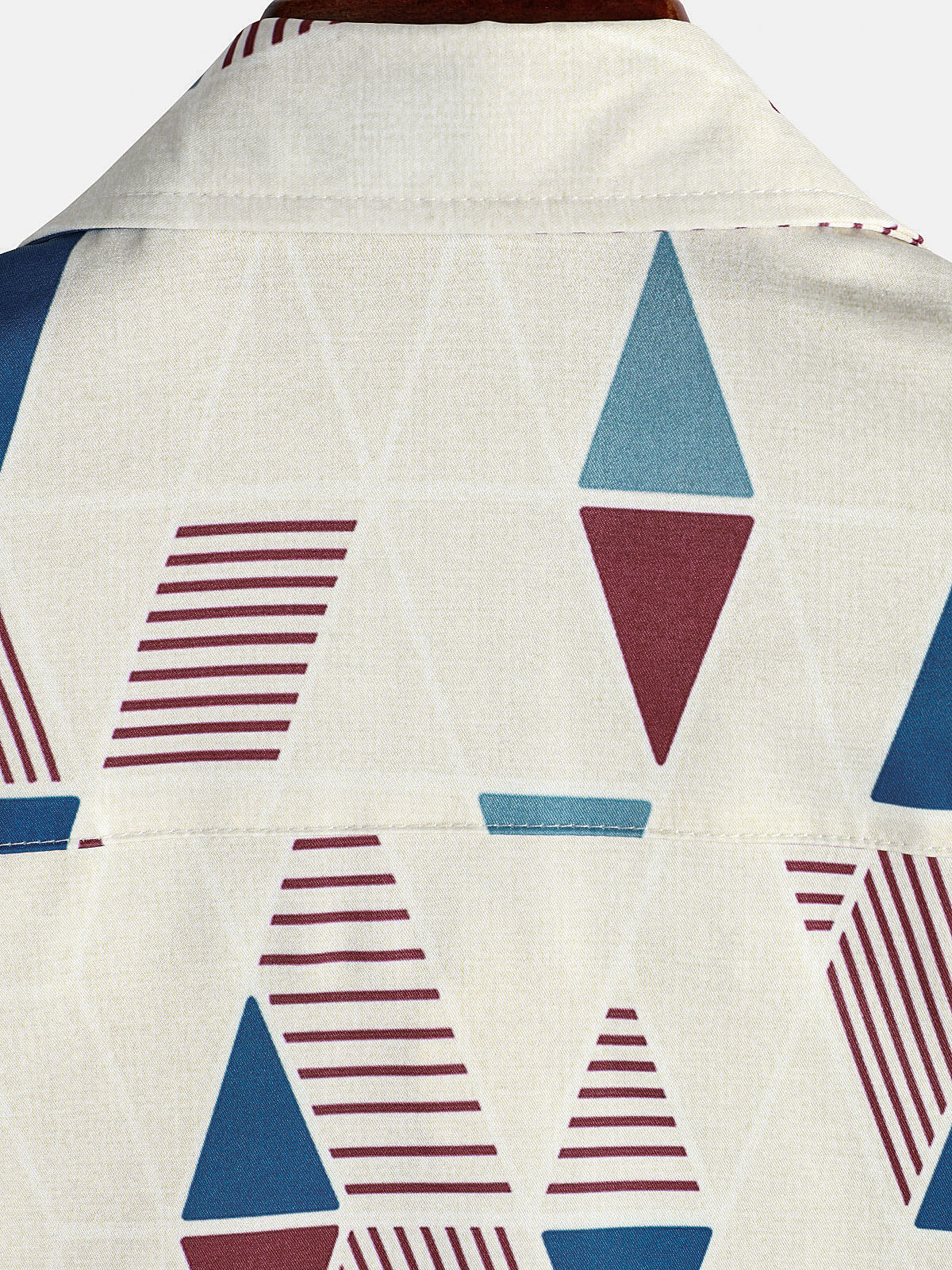 Casual Button-Up Short Sleeve Shirt with Vintage Geometric Print