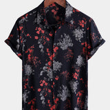 Elegant Floral Shirt, Short Sleeves