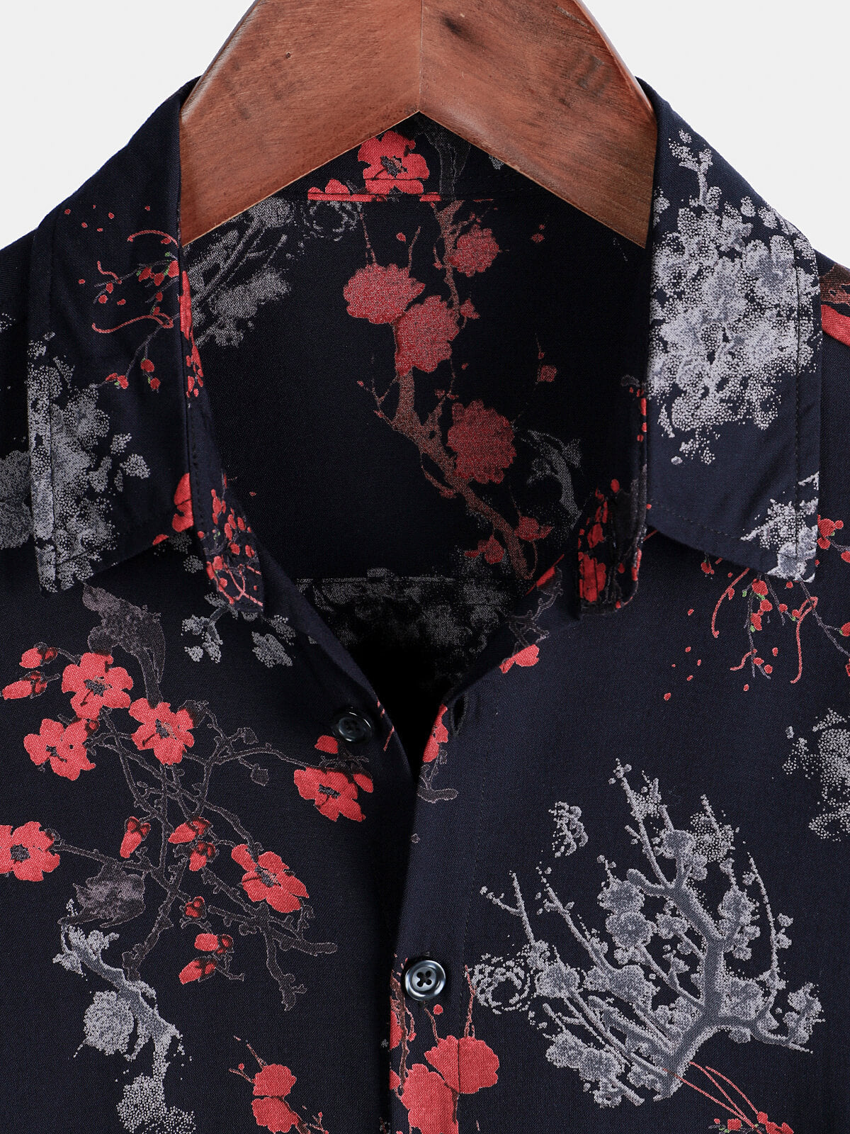 Elegant Floral Shirt, Short Sleeves