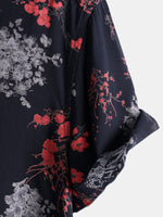 Elegant Floral Shirt, Short Sleeves