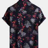 Elegant Floral Shirt, Short Sleeves