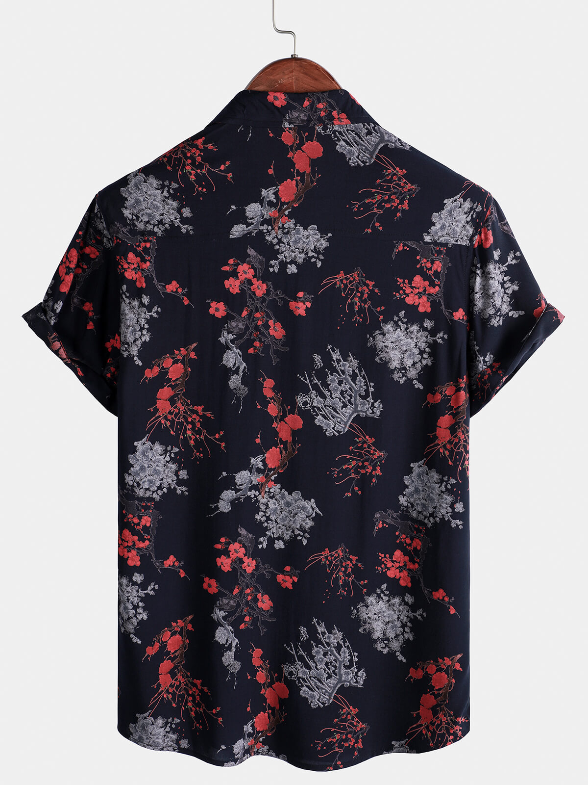Elegant Floral Shirt, Short Sleeves