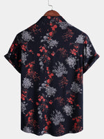 Elegant Floral Shirt, Short Sleeves