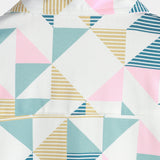 Beach Shirt, Short Sleeves, Artistic Geometric Triangle Print, Casual Summer