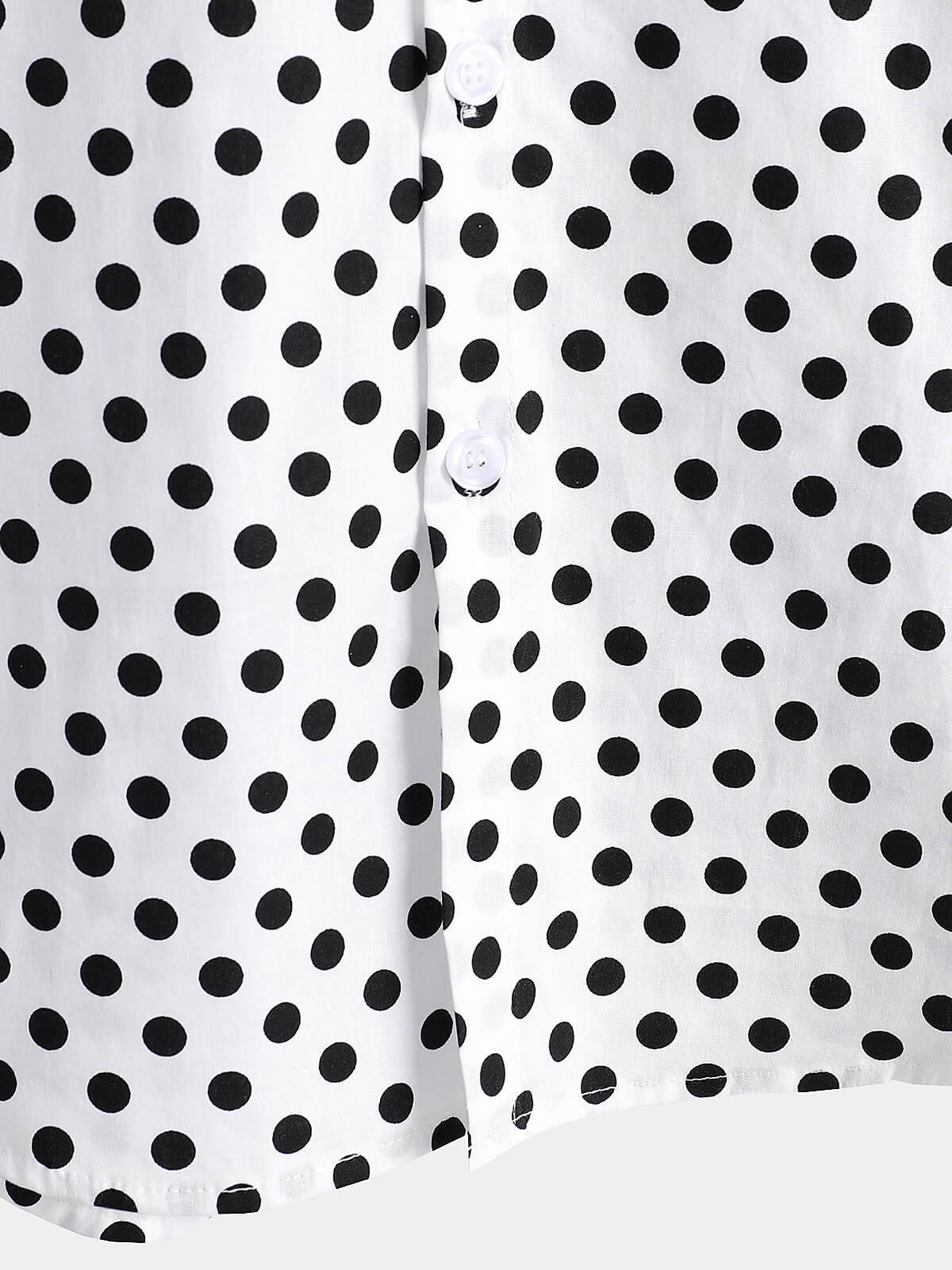 Summer Casual Polka Dot Short-Sleeve Shirt with White Pocket