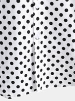 Summer Casual Polka Dot Short-Sleeve Shirt with White Pocket