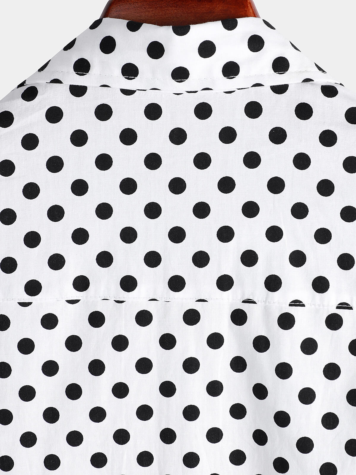 Summer Casual Polka Dot Short-Sleeve Shirt with White Pocket