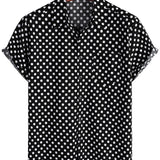 Men's Summer Short-Sleeve Shirt with Black Dots