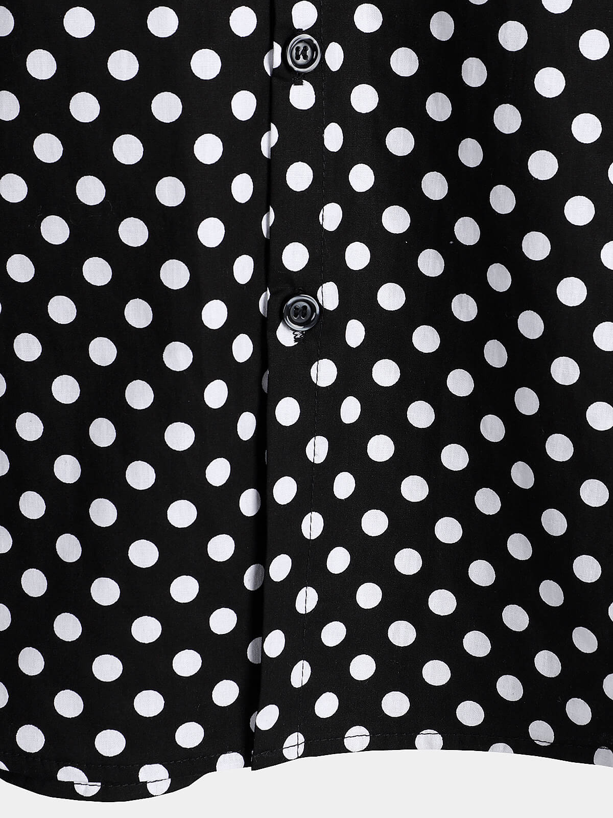 Summer Casual Polka Dot Short-Sleeve Shirt with Black Pocket