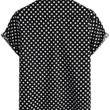 Men's Summer Short-Sleeve Shirt with Black Dots
