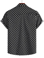 Men's Summer Short-Sleeve Shirt with Black Dots