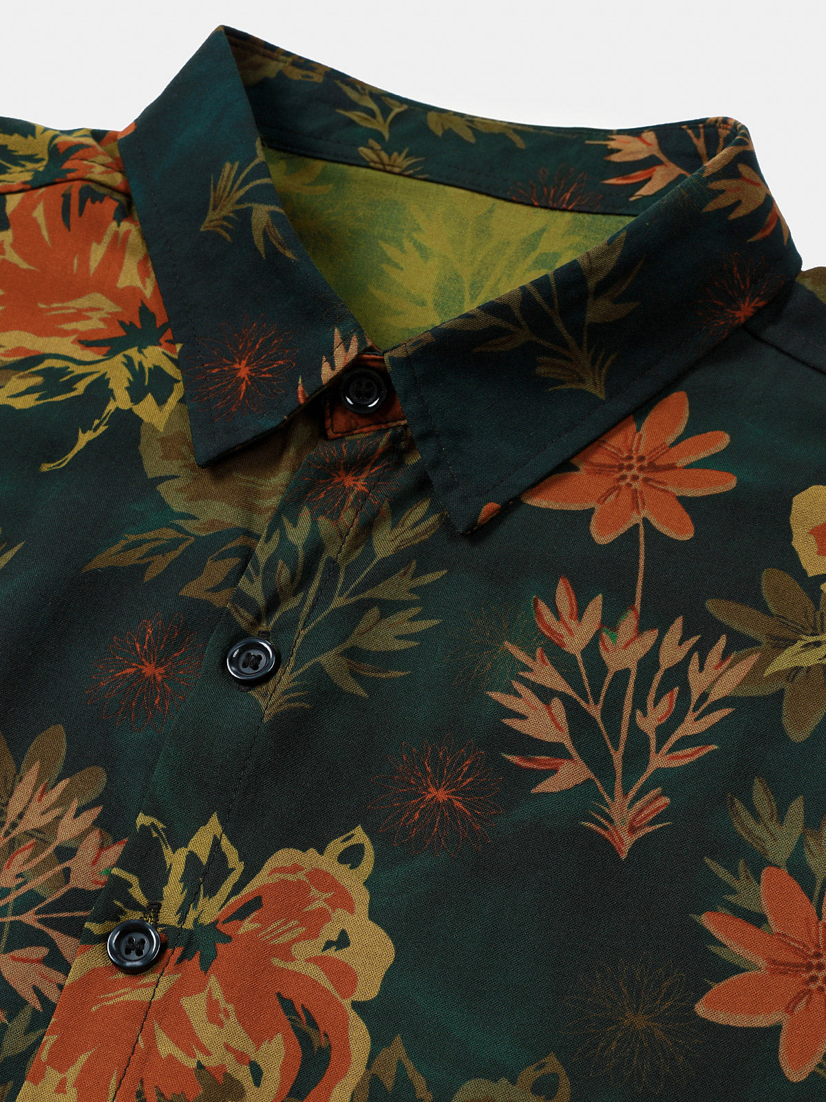 Dark Green Vintage Floral Shirt