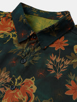 Dark Green Vintage Floral Shirt