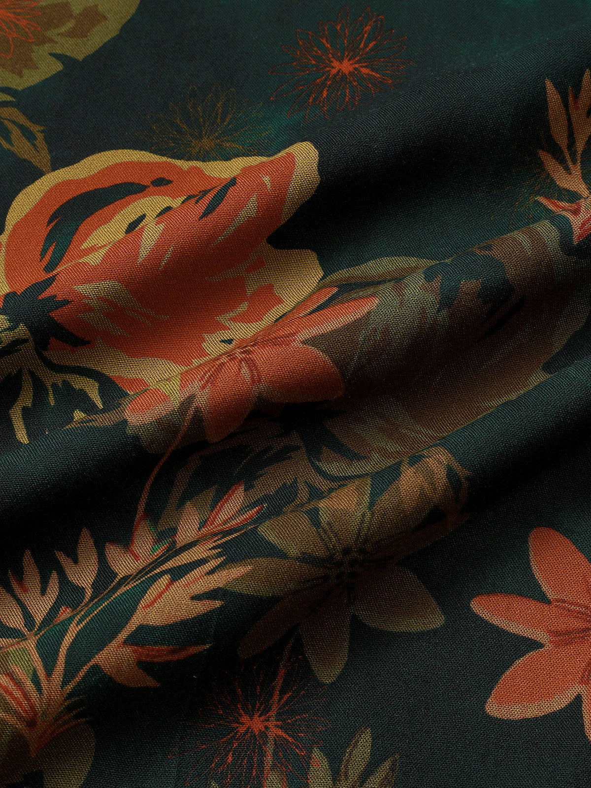 Dark Green Vintage Floral Shirt