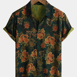 Dark Green Vintage Floral Shirt
