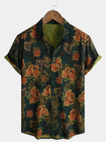 Dark Green Vintage Floral Shirt