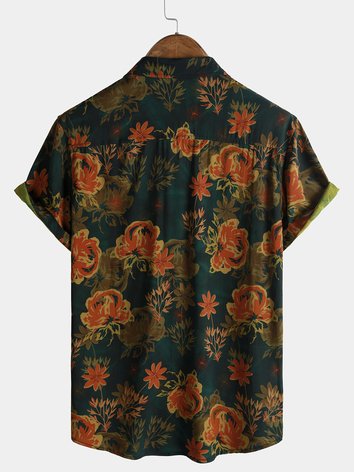 Dark Green Vintage Floral Shirt