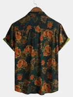 Dark Green Vintage Floral Shirt