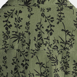 Retro Green Hawaiian Short Sleeve Shirt with Floral Print, Button-Up, Perfect for Summer Vacation