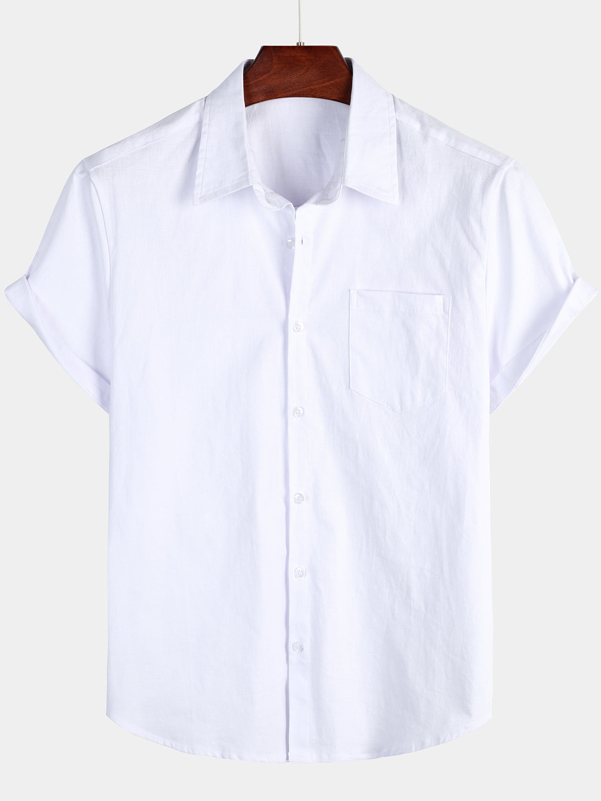 Solid Color Short-Sleeve Shirt