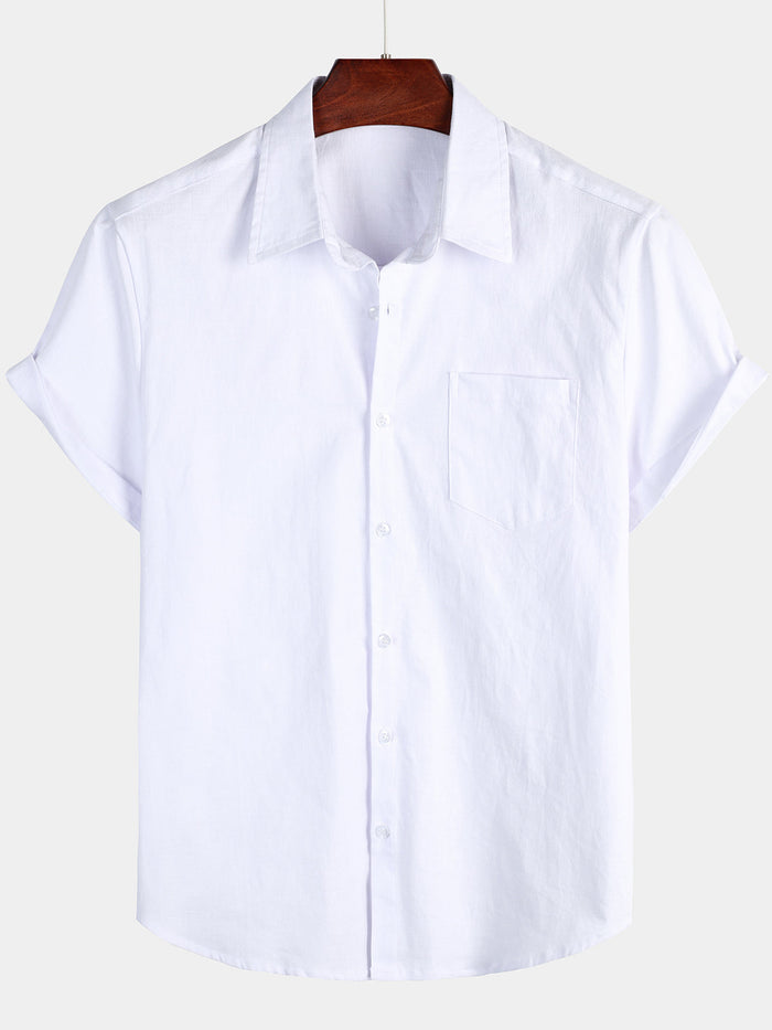 Solid Color Short-Sleeve Shirt