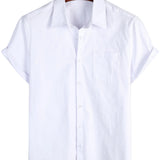 Cotton Casual Shirt with Short Sleeves for Men