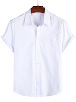 Cotton Casual Shirt with Short Sleeves for Men