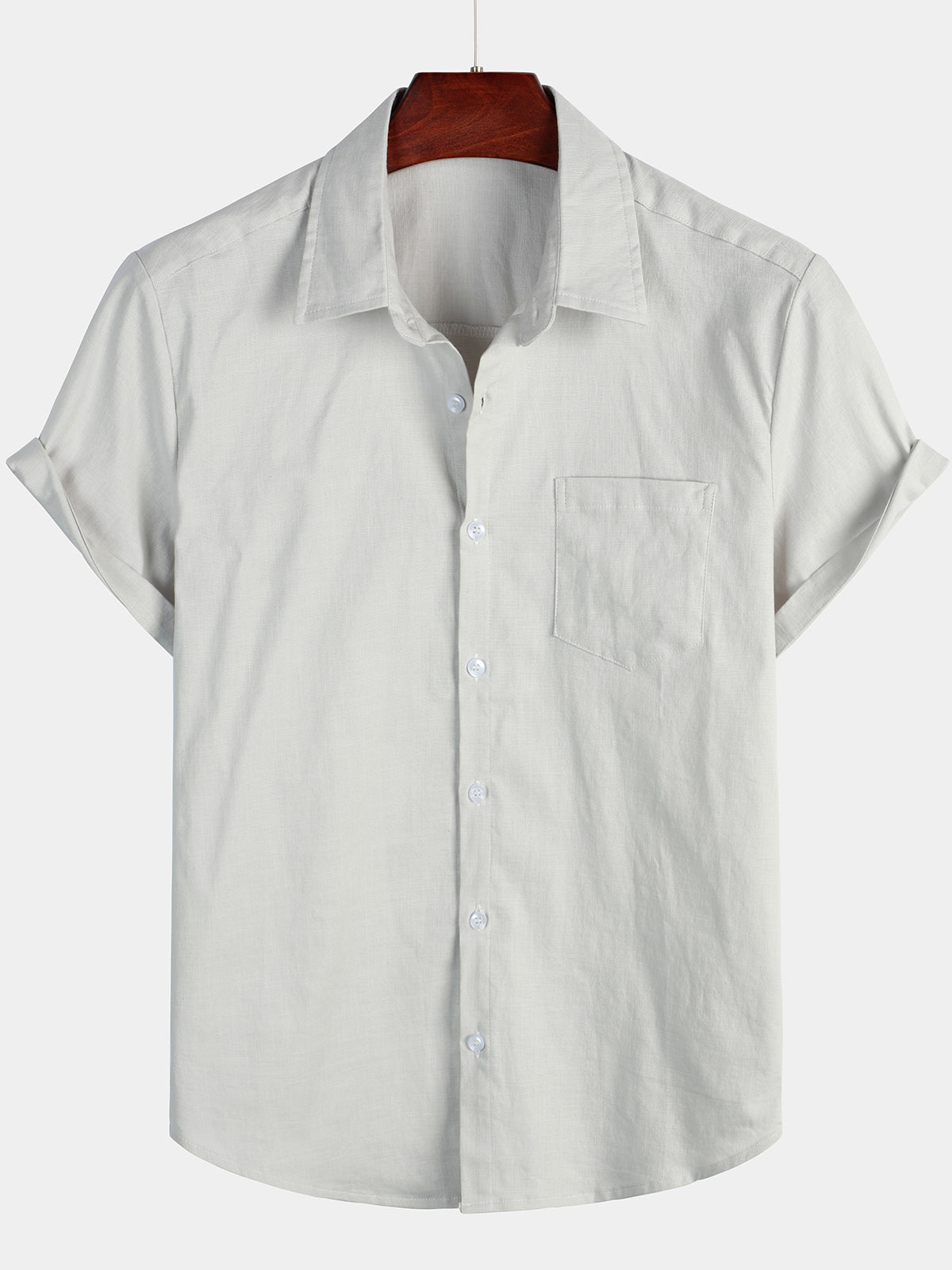 Solid Color Short-Sleeve Shirt