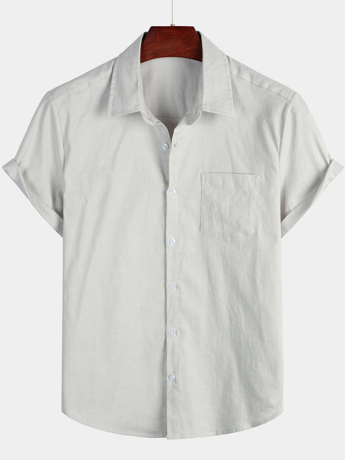 Solid Color Short-Sleeve Shirt
