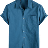 Cotton Casual Shirt with Short Sleeves for Men
