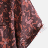 Casual Summer Graphic Botanical Print Lightweight Short Sleeve Shirt