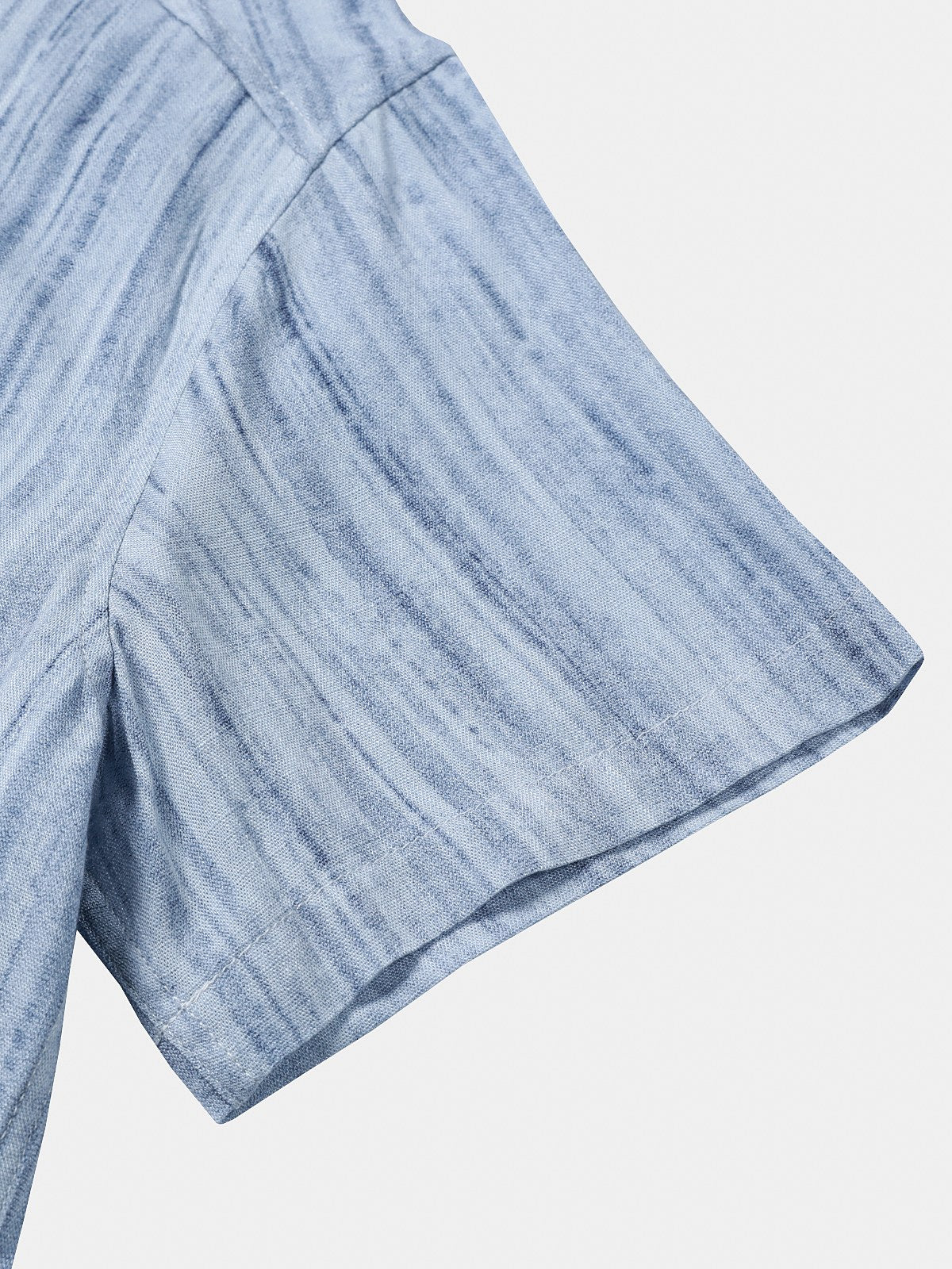 Light Blue Striped Breathable Casual Summer Short Sleeve Shirt