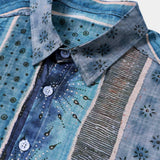 Striped Button-Up Casual and Breathable Short Sleeve Shirt