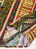 Tribal Stripe Vintage Style Casual Short Sleeve Shirt
