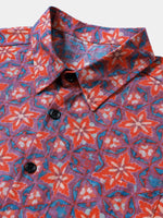 Lightweight Casual Vintage Floral Pattern Short Sleeve Shirt