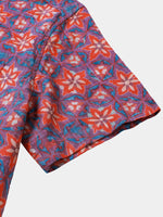 Lightweight Casual Vintage Floral Pattern Short Sleeve Shirt