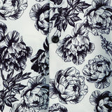 Black Short Sleeve Shirt with Floral Skull Print and Punk Rock Crown