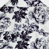 Black Short Sleeve Shirt with Floral Skull Print and Punk Rock Crown