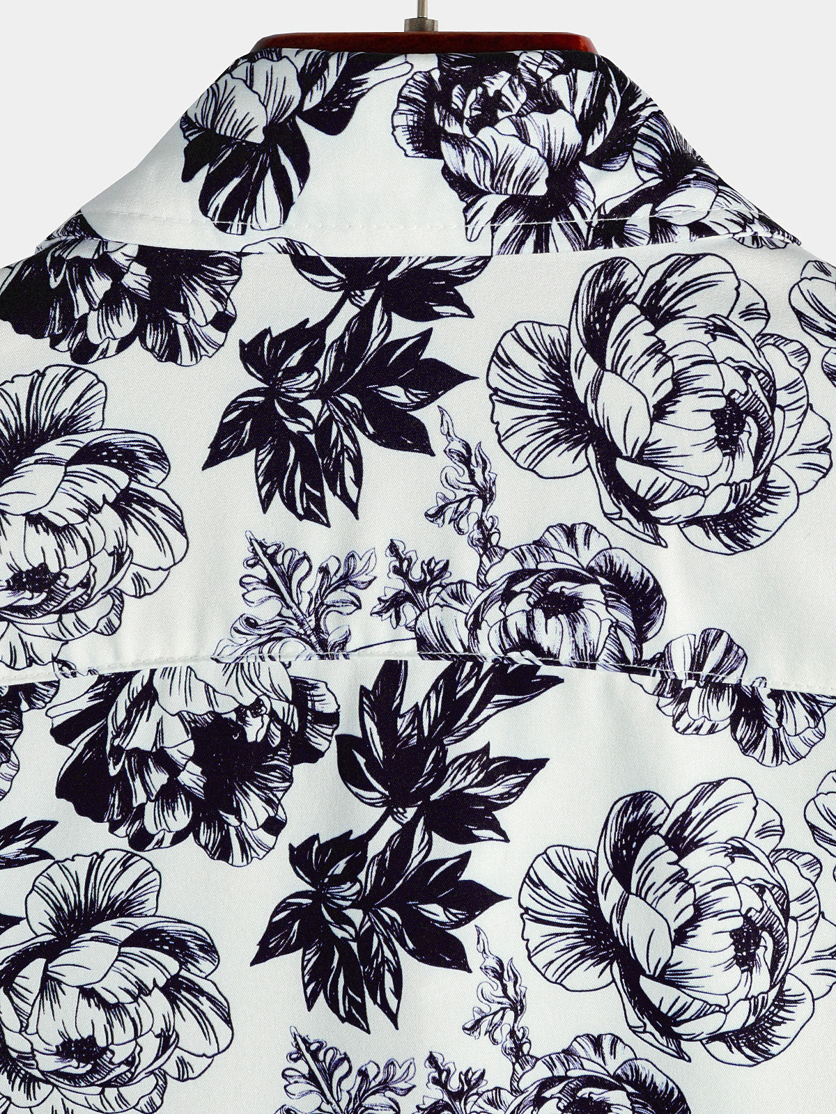 Black Short Sleeve Shirt with Floral Skull Print and Punk Rock Crown