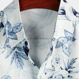 Cotton Casual Shirt with Short Sleeves, Button and Skull Pattern for Men