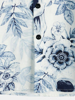 Cotton Casual Shirt with Short Sleeves, Button and Skull Pattern for Men