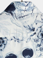 Cotton Casual Shirt with Short Sleeves, Button and Skull Pattern for Men