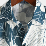 100% Hawaiian Floral Button-Up Beach Shirt, Short Sleeves