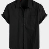 Solid Color Short-Sleeve Shirt