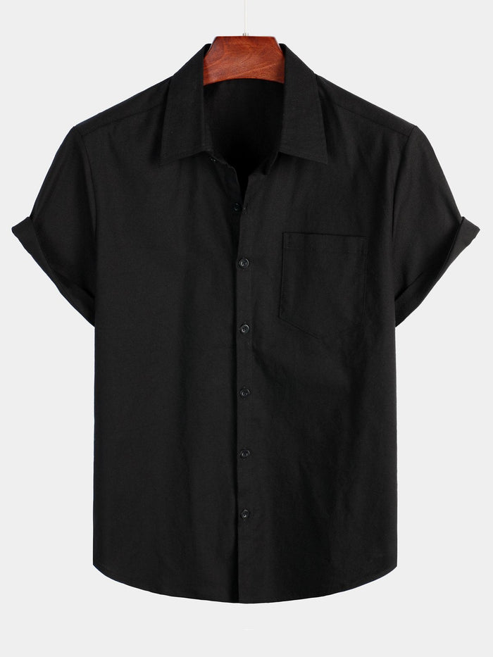 Solid Color Short-Sleeve Shirt