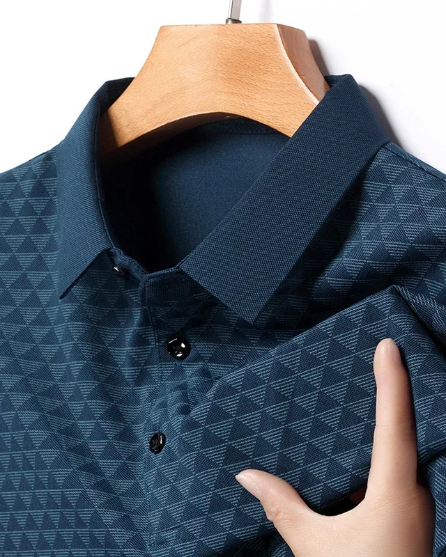 Men's Polo Shirt, Blue and Gray