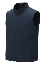 Men's Casual Vest with Stand Collar and Zip
