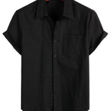 Cotton Casual Shirt with Short Sleeves for Men
